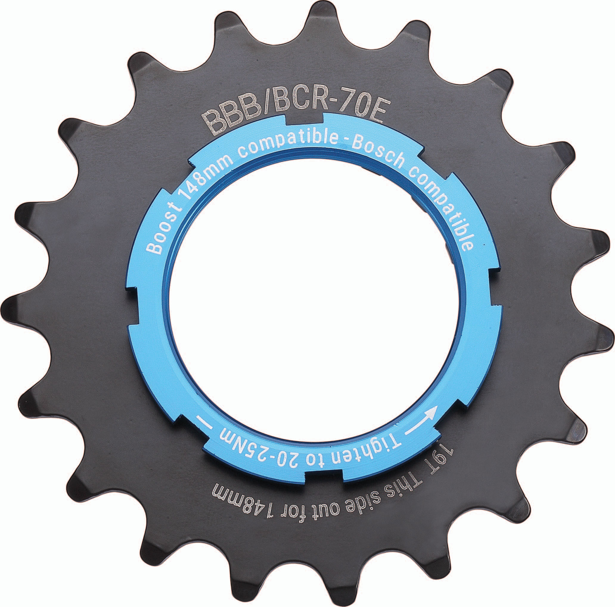 BBB E-Bike Couronne BCR-70E Bosch 16 dents avec 2,5 mm d'entretoise offset