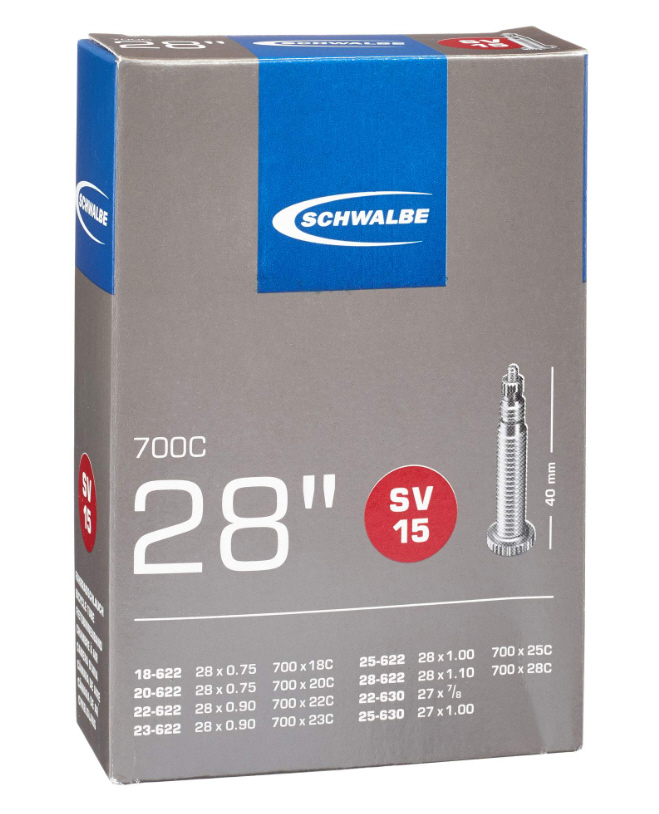 Schwalbe chambre à air 28" SV 15 valve longue 40mm