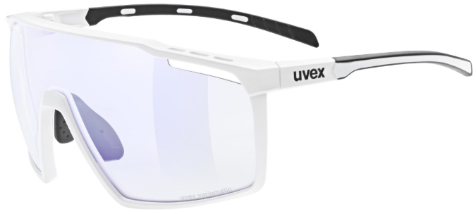 Lunettes de sport UVEX mtn perform V, blanc mat / litemirror blue 